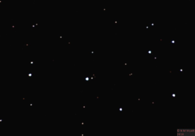 The Plieades through a Bridge camera