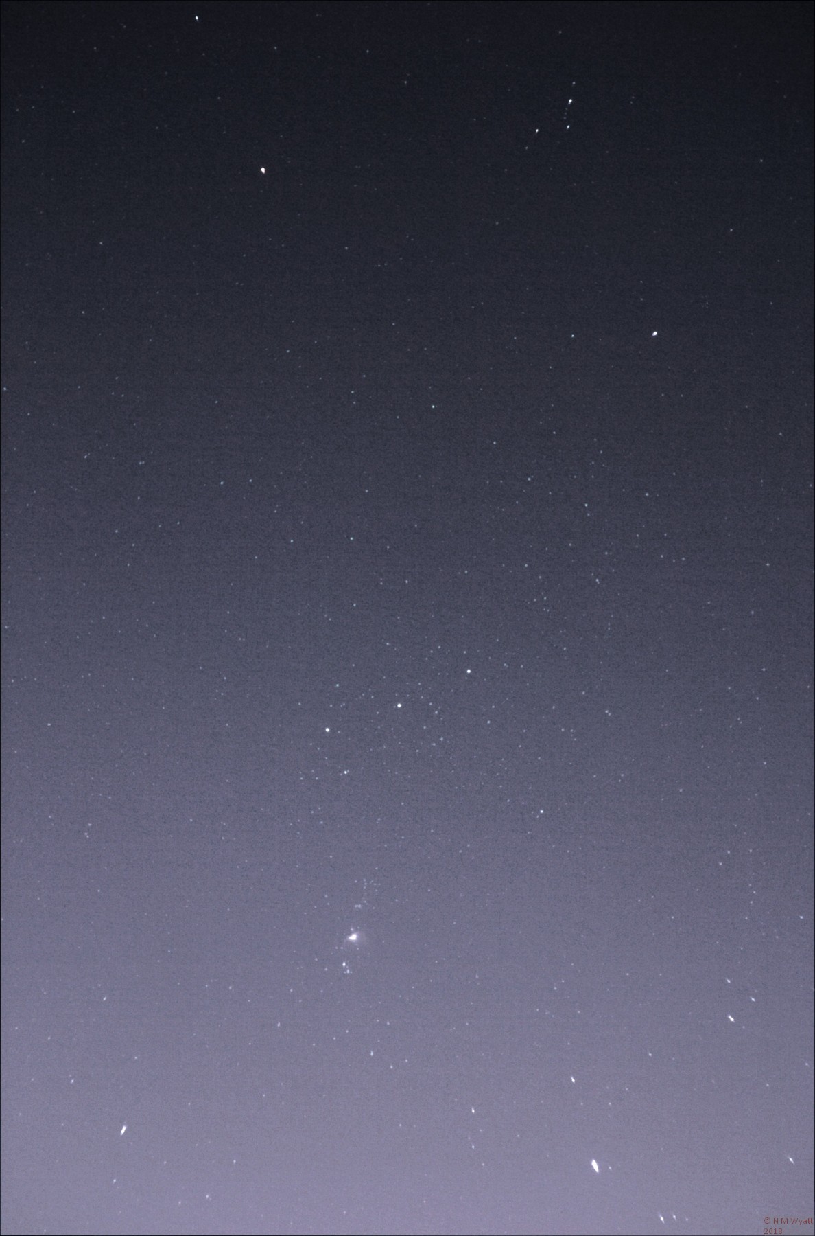 A short exposure image of Orion